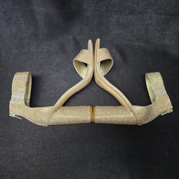 Gianni Bini Silver Chellsie Glitter Platform Dress Sandals High Heels - Picture 4 of 11